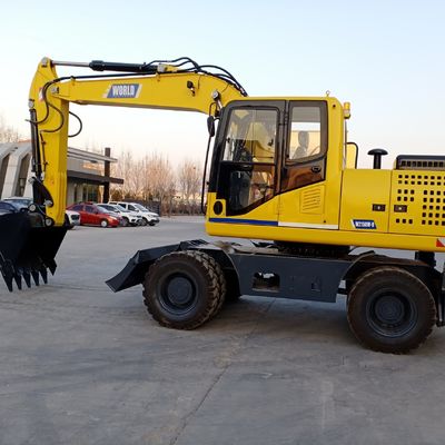 Mini Excavator Beroda Kuning Mesin Penggali Kecil Mesin YUCHAI