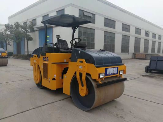 Bingkai Artikulasi Bergetar Roller Drum Tunggal 6000kg Mini Road Roller