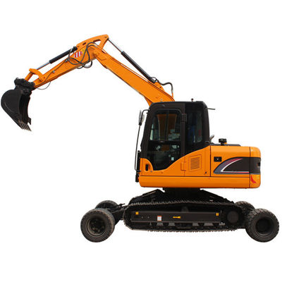 Ekskavator Perayap Roda Hidraulik Pengoperasian Fleksibel Ekskavator Mini 8 Ton