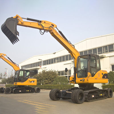 Ekskavator Perayap Roda Hidraulik Pengoperasian Fleksibel Ekskavator Mini 8 Ton