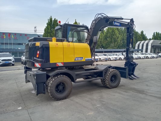 China Mechanic Wheel Type Excavator Dengan Grapple Untuk Kayu Atau Rumput