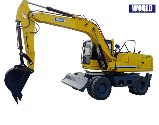 China Mechanic Wheel Type Excavator Dengan Grapple Untuk Kayu Atau Rumput