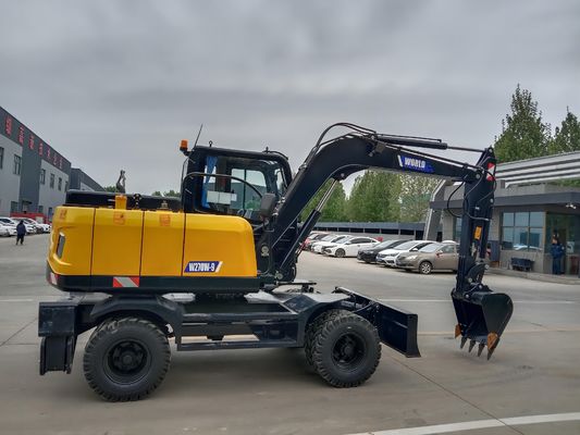 China Mechanic Wheel Type Excavator Dengan Grapple Untuk Kayu Atau Rumput