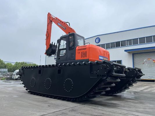 China Top Brand Tidak Digunakan Amfibi Excavator HK150SD Dengan 0,25 M3 Mesin Pembersih Sungai Long Reach Boom