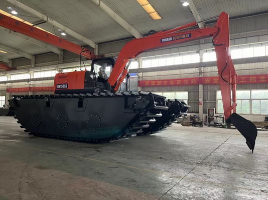 WORLD Amphibious Excavator HK150SD Dengan 0,25 Untuk 0,5 M3 Mesin Pembersih Sungai Long Reach Boom