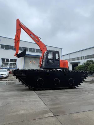 1300mm Pontoon Width Excavator di Sungai untuk aplikasi dan proyek tugas berat