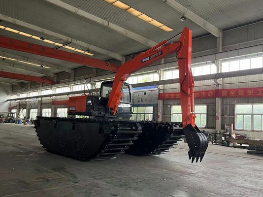 1300mm Pontoon Width Excavator di Sungai untuk aplikasi dan proyek tugas berat